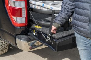 Ford F-150 Truck Bed Tailgate Extender - AMP Research - BedXtender HD Sport - Black - `04-`22